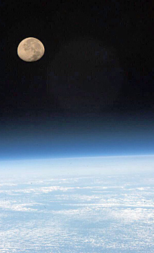 Chris Hadfield's many stunning photos including the moon setting over Earth on May 7, 2013. 