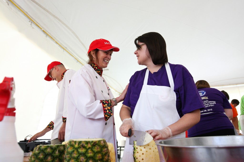 Munroe-Blum participated in McGill’s successful attempt last year at earning the Guinness Book of World Records’ title of largest fruit salad (Photo: Adam Scotti)