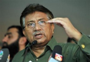 File photo of Pakistan's former President Pervez Musharraf speaking during a news conference in Dubai