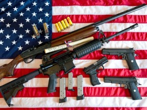 guns and US flag