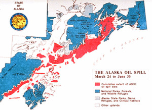 Exxon Valdez oil spill map