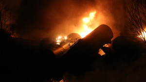 derailed tanker train explosion
