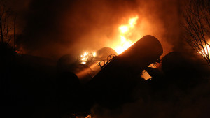 derailed tanker train explosion