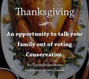 Thanksgiving Dinner vote out Conservatives