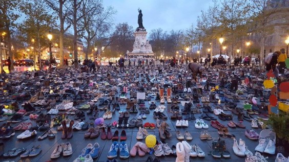 shoes march for climate change