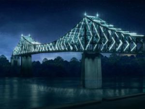 Jacques Cartier bridge illuminated