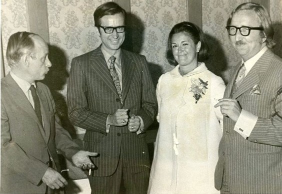 Claire Kirkland Casgrain with Rene Levesque Robert Bourassa and Pierre Peladeau