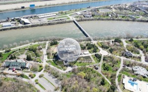 ariel shot of Parc Jean Drapeau